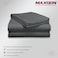MAXQON Fitted Bed Sheet +2Pcs Pillow Covers, King Size 180x200+20cm, Color Grey