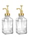 Coffee Syrup Dispenser for Coffee Bar Accessories, Coffee Pump Dispenser, Antique Design Glass Syrup Bottle Pump, Maple/Coffee Syrup Bottles,18Pcs Labels, 17oz 500 ml, 2 PCS Soap Dispenser Home Decor