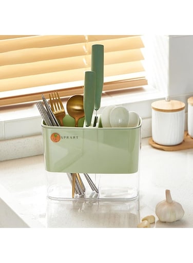Kitchen Utensil Holder Water Flowing   Rustproof Cutlery Organizer &amp; Chopstick Drainer Rack   Multi-Functional Chopsticks Case for Spoons, Forks &amp; Utensils   Hygienic &amp; Space-Saving Design