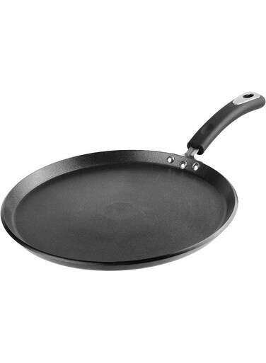 Hanos Non-Stick Dosa Tawa 27 cm Diameter, Hard Anodised Non-Stick Coating with Bakelite Riveted Handle - 5.25 mm Thickness, Black (Induction and Gas Stove Friendly)