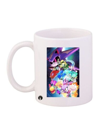 Sonic Printed Coffee Mug White/Blue/Purple