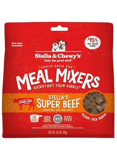Stella &amp; Chewy's Freeze-Dried Raw Stella'S Super Beef Meal Mixers Dog Food Topper, 3.5 Oz. Bag
