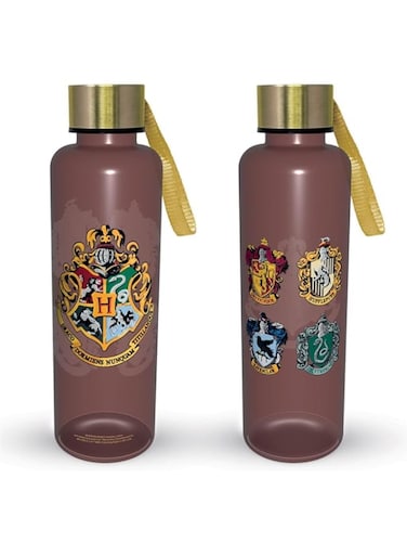 Pyramid Harry Potter Colourful Crest Plastic Slim Drink Bottle, 500 ml Capacity