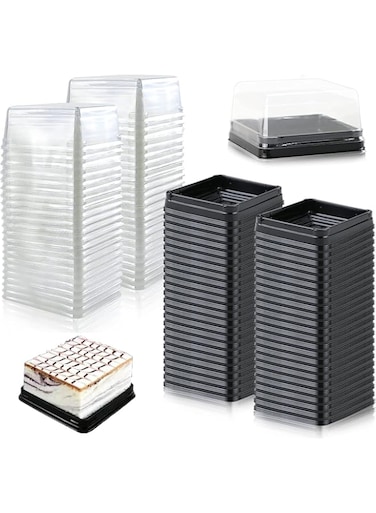 SYOSI Mini Cake Box, 50Pcs Individual Clear Plastic Mini Cupcake Box, Muffins Box Cookies Dome Box Mooncake Box Small Single Muffin Dessert Containers Holder Wedding Birthday Gift Box