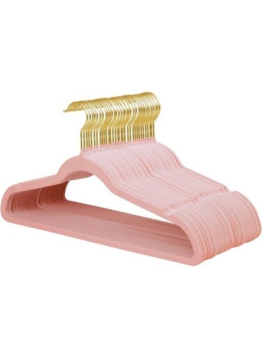 Slim Velvet Non-Slip Suit Hangers, Pink &acirc;&euro;&ldquo; 20-Pack, Space-Saving Closet Hangers for Suits, Jackets, Shirts &amp; Dresses