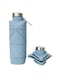 Collapsible Water Bottle with Carabiner, Silicone, 750ml, Light Blue