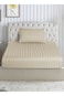 Premium 2 Piece &acirc;&euro;&ldquo; 120x200 cm Twin Striped Fitted Sheet, and 30 cm Deep Pocket, Secure All-Around Elastic Fit, No Excess Fabric.