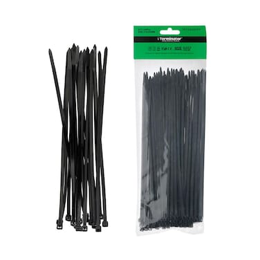 Terminator Cable Ties In Black Colour (100Pcs In Bag)