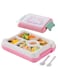 Cute Bento Lunch Box for Kids with 3 Compartments and Sauce box, 1000ml Leak Proof Food Container Dinosaur Design