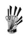 Dubai Gallery 7-Piece Knife Set With Stand Black/Silver 20Centimeter