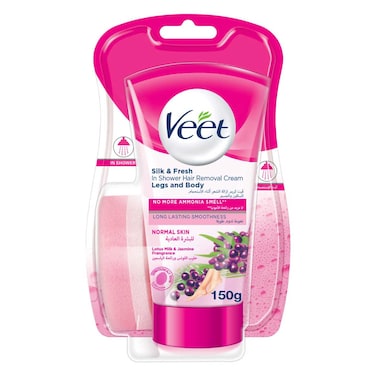 Veet In Shower Hair Removal Cream for Normal Skin Legs &amp; Body, 150g