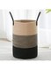 VIPOSCO Tall Laundry Hamper, Woven Rope Storage Basket for Blanket, Toys, Dirty Clothes in Living Room, Bathroom, Bedroom - 30L Brown &amp; Black
