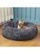 KASTWAVE Donut Dog Bed, Cat Bed for Indoor Cats, Cat Calming Bed, Faux Fur Pillow Pet Donut Cuddler Round Plush Bed, Soft Fluffy Warm and Cozy to Improved Sleep, Machine Washable (20in)