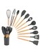 HOME 11-Piece Cooking Utensils Set With Handles Grey/Brown 11.93inch