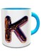 Impress Ceramic Coffee Mug with Night Chrome Letter K (White and Blue)