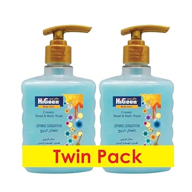 HiGeen Hand &amp; Body Wash Creamy Spring Sensation 500ml (Twin Pack)