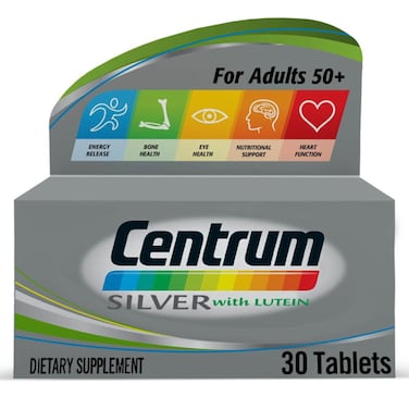 Centrum Silver With Lutein 50+ Adult Multivitamin Supplement Tablets, Pack of 30's