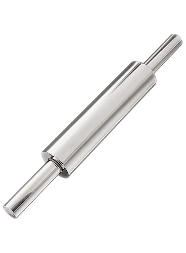 Minta Classic Stainless Steel Rolling Pin, Smooth Light Weight Non Stick, Professional Dough Roller, Keeps Dough Cool, Suitable for Baking, Fondant, Pie Crust, Pastry, Cookies, Pizza Dough, Pasta