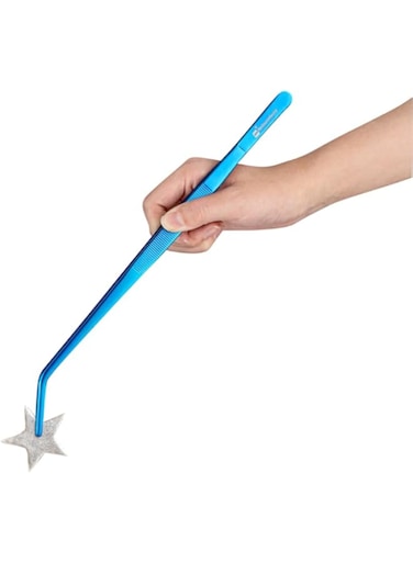 11.8" Slant Nose Tweezers, Food Tweezers, Presentation Tweezers, Food Grade Tweezers - Perfect Point - Titanium Blue - 1Ct Box - Restaurantware