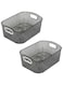 Stackable Acrylic Organizer &ndash; Sturdy Pantry &amp; Refrigerator Storage Bins With Handles   Large, Clear Container for Kitchen, Bathroom, Cabinet &amp; Home Organization 28x21x11 cm (2 Black)