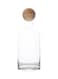 Retro Nordic Glass Straight Pot With Wooden Stopper Clear 10x10x24.5cm