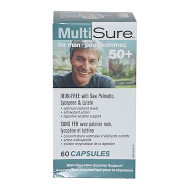 Webber Naturals MultiSure Multivitamin Capsules For 50+ Men, Pack of 60&rsquo;s