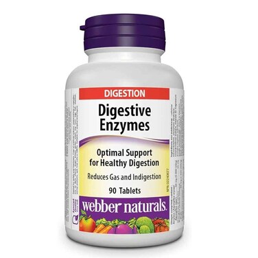 Webber Naturals Digestive Enzymes Tablets, Pack of 90&rsquo;s