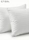 Set of 2 Hotel-Style Sleeping Pillows &acirc;&euro;&ldquo; Soft Fluffy Microfiber, Hypoallergenic, Stripe Design, Back &amp; Neck Support