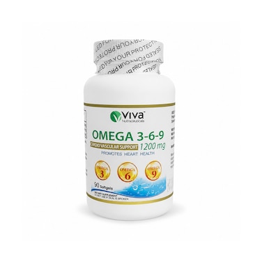 Viva Nutraceuticals Omega 3-6-9 Cardio Vascular Support 1200mg 90 Softgels