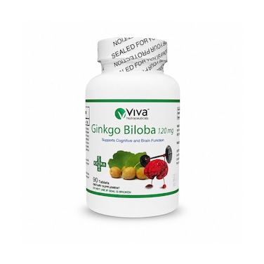 Viva Nutraceuticals Ginkgo Biloba 120mg Cognitive &amp; Brain Function Support 90 Tablets