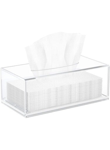 Acrylic Tissue Box Cover Clear Tissue Holder Napkin Dispenser For Home Office Restaurant