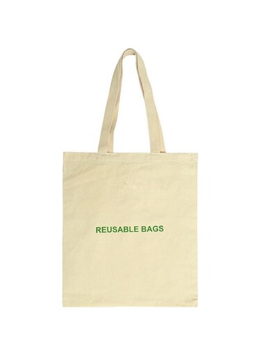 Set of 6 - Premium Quality Strong 100% Natural Cotton 5oz with Premium Webbed Handles. Reusable Cotton Bags for Shopping or Groceries, M