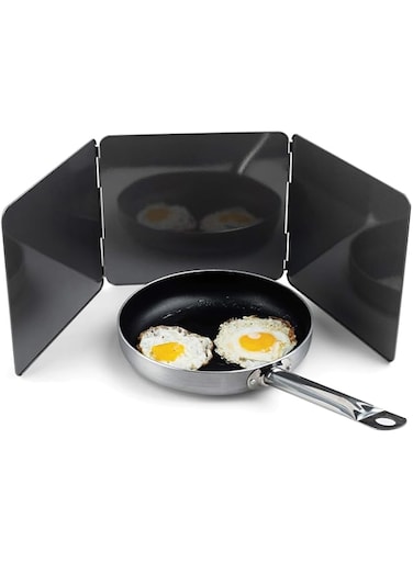Fox Run Non-Stick 3 Sided Splatter Guard For Stove Top And Frying Pan, 9 X 10.25 Inches, Gray Steel