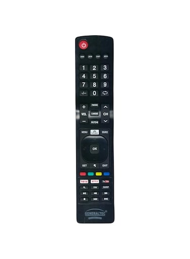 Replacement Remote Control Compatible For Generaltec Smart TV LCD LED with YouTube, Netflix &amp; Google Play Key Buttons