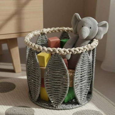 Home Grey Rope Storage Basket for Kids