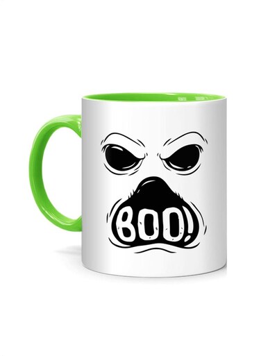 Styles Ghost Boo Design Printed Mug White/Green