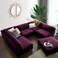 Karnak Delsie 5 Seater U-Shape Velvet Sofa - Old Mauve