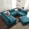 Karnak Delsie 5 Seater U-Shape Velvet Sofa - Crystal Blue