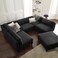 Karnak Delsie 5 Seater U-Shape Velvet Sofa - Black