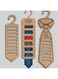 Tazweeq 3 Pcs Wooden Tie Hangers, Tie Organizer Hook, Bedroom Closet Tie Organizer from Daughter Son Dad Birthday Gifts Tie Rack, Space Saving Ties Holder for Men Storage Display, Hanging 23 Ties