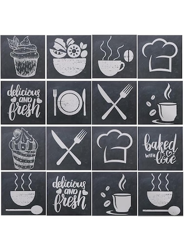 THE WHITE SHOP 24PCS Tile Stickers Oil Proof Antique Self-Adhesive Decorative Tile PVC Stickers for Kitchen Bathroom Home Decors New Wall Stickers 20 x 20cm