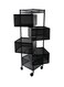 5-Layer Rotatable Baskets with Wheels Black 92cm