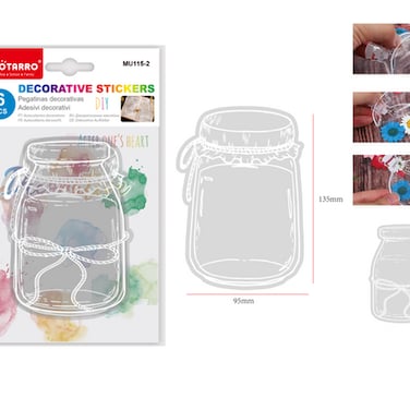 Motarro Pack of 2 Decorative Stickers, 95 x 135 mm Size, Clear (MU115-2)