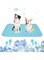 Dog Cooling Mat 70 x 50cm Summer Self Cooling Mat for Dogs Puppy Cats Small Animal Rabbit Ice Silk Pet Self Cooling Mats Pet Cooling Blanket Keep Cool Pad for Sofa Floor Car Seat Pet Bed (Blue)