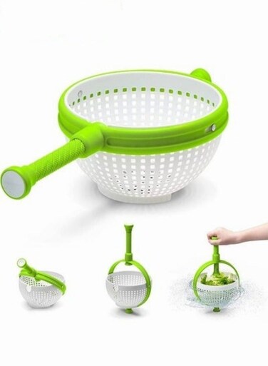 360 Degree Rotating Salad Dryer,Easy To Use Spinning Dryer With Foldable Handle,Wash Fruit Dryer Vegetable Quick Dry