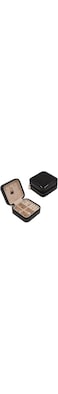 ELECDON Compact Travel Jewellery Box - Mini Organizer for Earrings, Rings, Necklaces, Bracelets &amp; Brooches - Gift for Women &amp; Girls - Black
