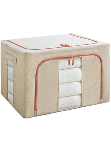 Cholung Folding Storage Box Storage Box Clothes &amp; Toys Arrangement Basket Fabric Household (beiges)