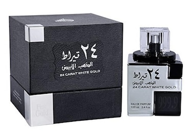 Lattafa Perfumes 24 Carat White Gold for Unisex Eau de Parfum Spray, 3.4 Ounce