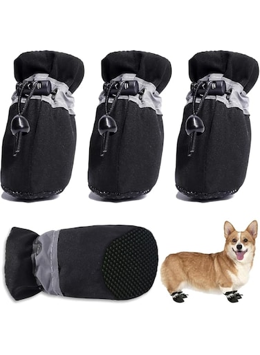 8 Dog Cat Shoes, Protectors Booties for Anti-Slip and Hot Pavement Dog Booties for Walking Outside