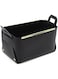 PU Leather Desktop Storage Box Creative Foldable Sundries Tray Cosmetic Box with Handle Home Organizer Waterproof Bathroom Basket